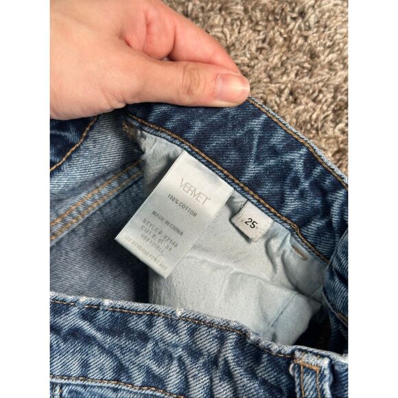 vervet blue jeans hart distressed mom jeans ripped medium wash straight leg 25 - Picture 5 of 13